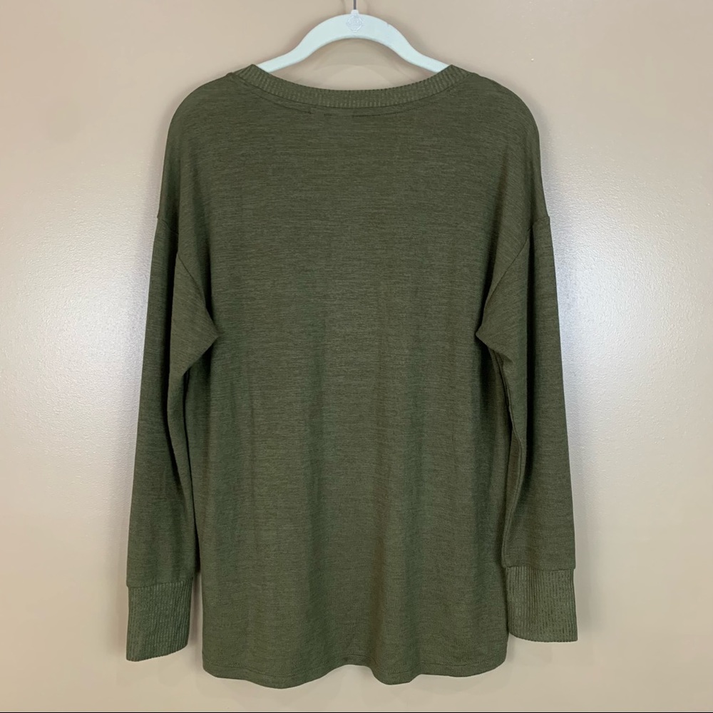 Gap Olive Green Long Sleeve Lightweight Scoop Neck Sweater XS Goblin Capsule - Picture 6 of 7